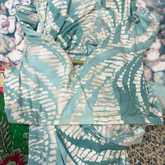 ❌SOLD❌TOMMY BAHAMA Ogee Stones V-Neck Cap Sleeves Maxi Dress, XS - Picture 12 of 13